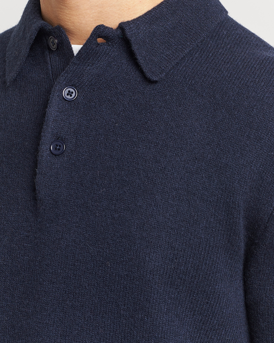 Herren | Pullover | A Day's March | Avoch Lambswool Polo Navy
