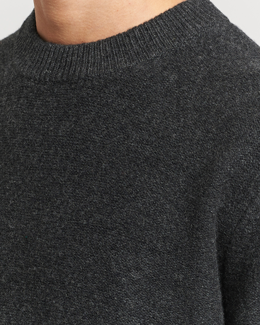 Herren | Pullover | A Day's March | Tietar Boiled Merino Sweater Anthracite
