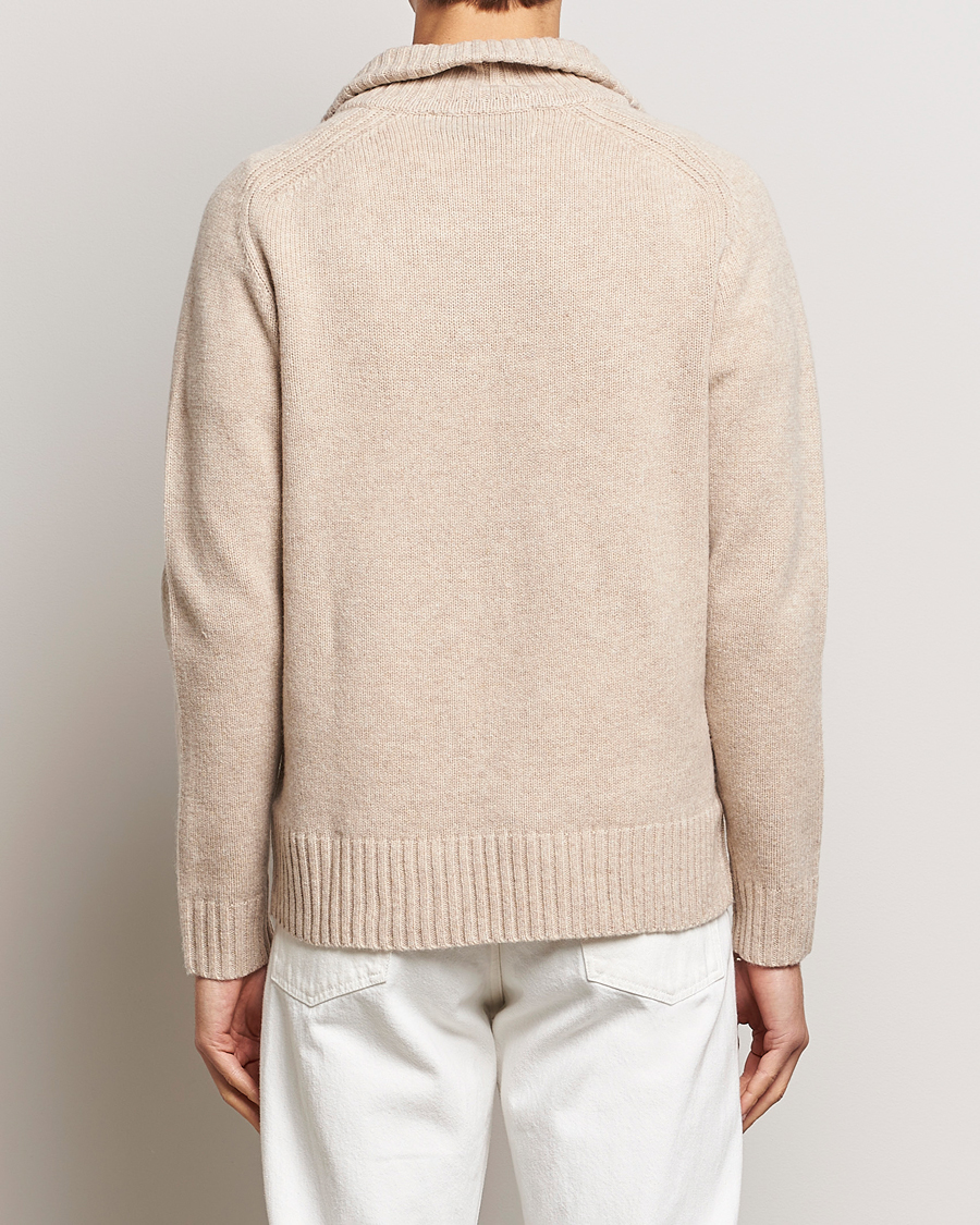 Herren | Pullover | A Day's March | Cullan Wool Half-Zip Sand