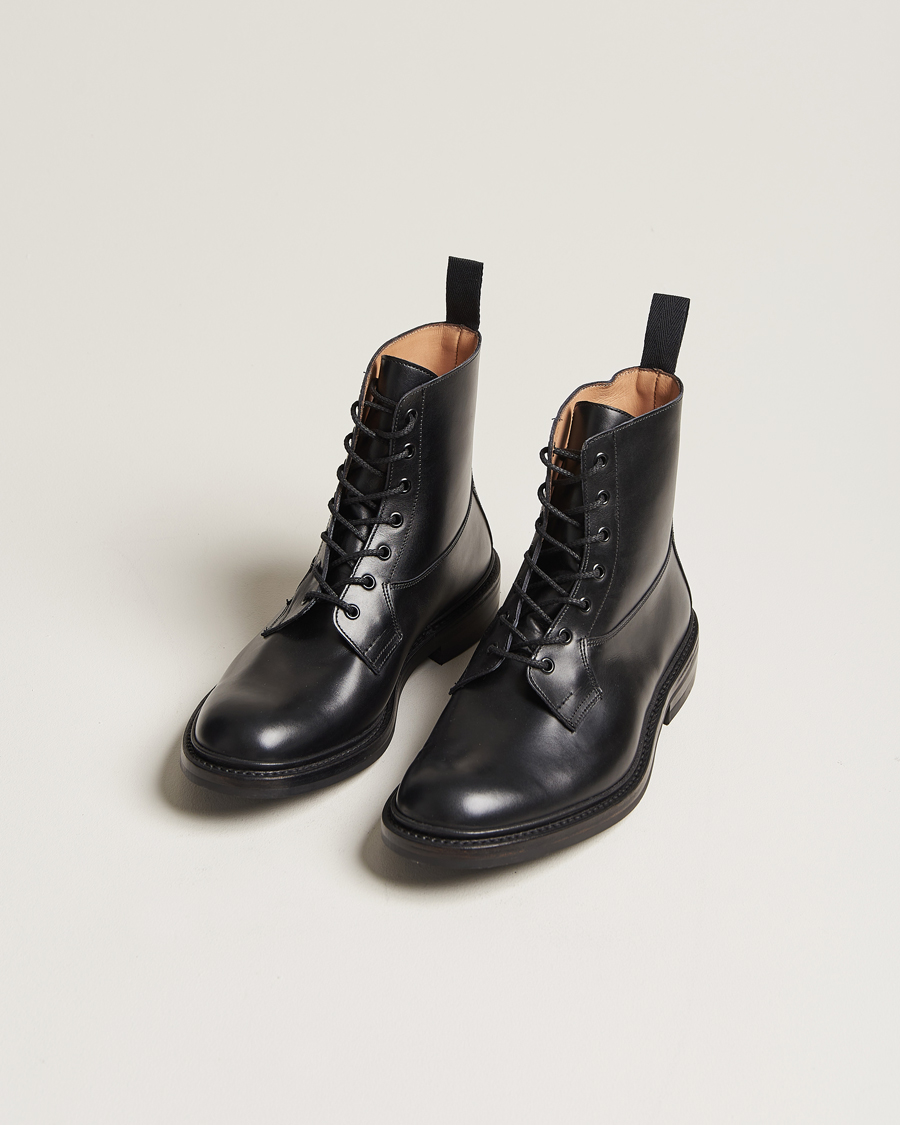 Herren | Schwarze Stiefel | Tricker's | Burford Dainite Country Boots Black Calf