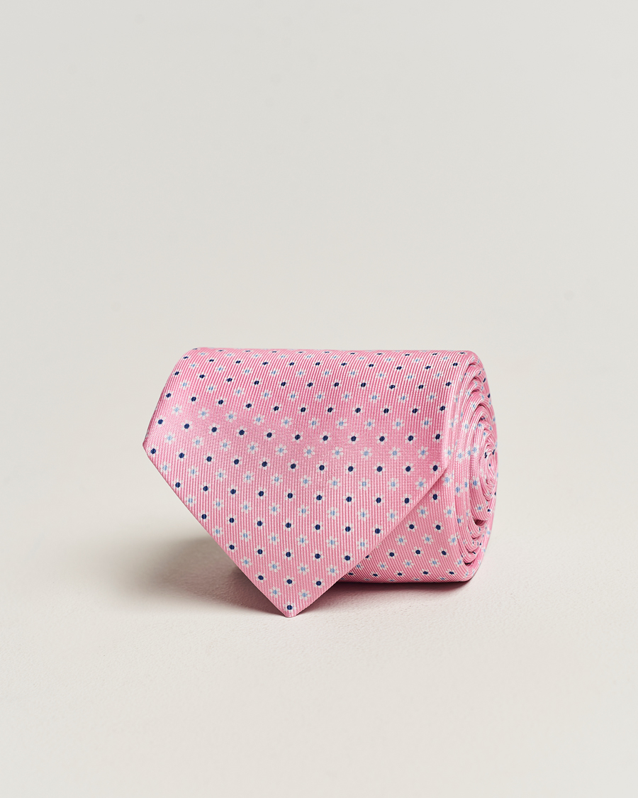 Herren | E. Marinella 3-Fold Printed Silk Tie Pink | E. Marinella | 3-Fold Printed Silk Tie Pink
