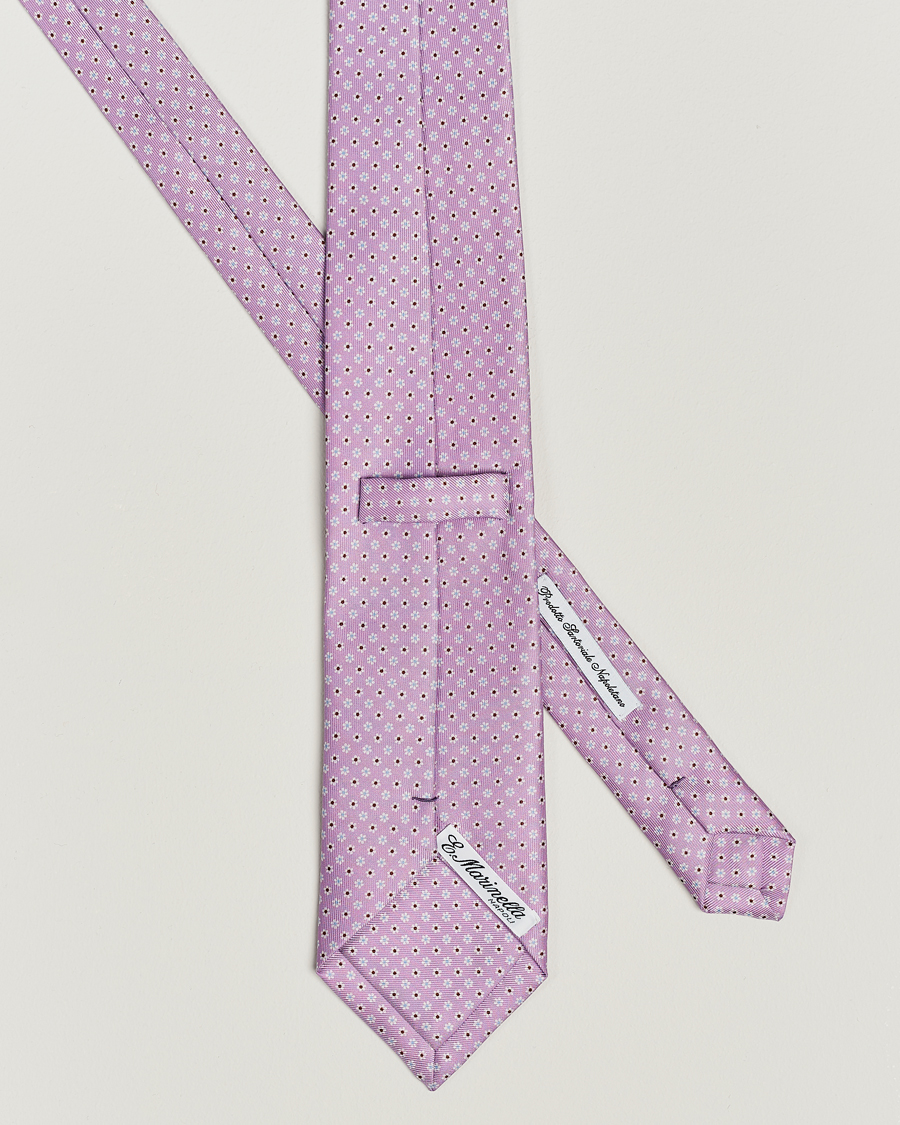 Herren | E. Marinella 3-Fold Printed Silk Tie Lilac | E. Marinella | 3-Fold Printed Silk Tie Lilac