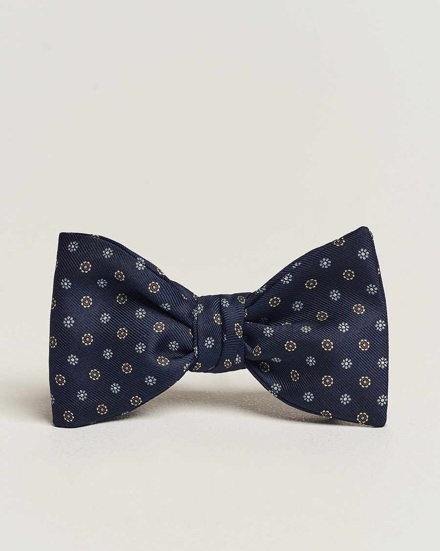 Herren | E. Marinella Silk Bow Tie Navy | E. Marinella | Silk Bow Tie Navy
