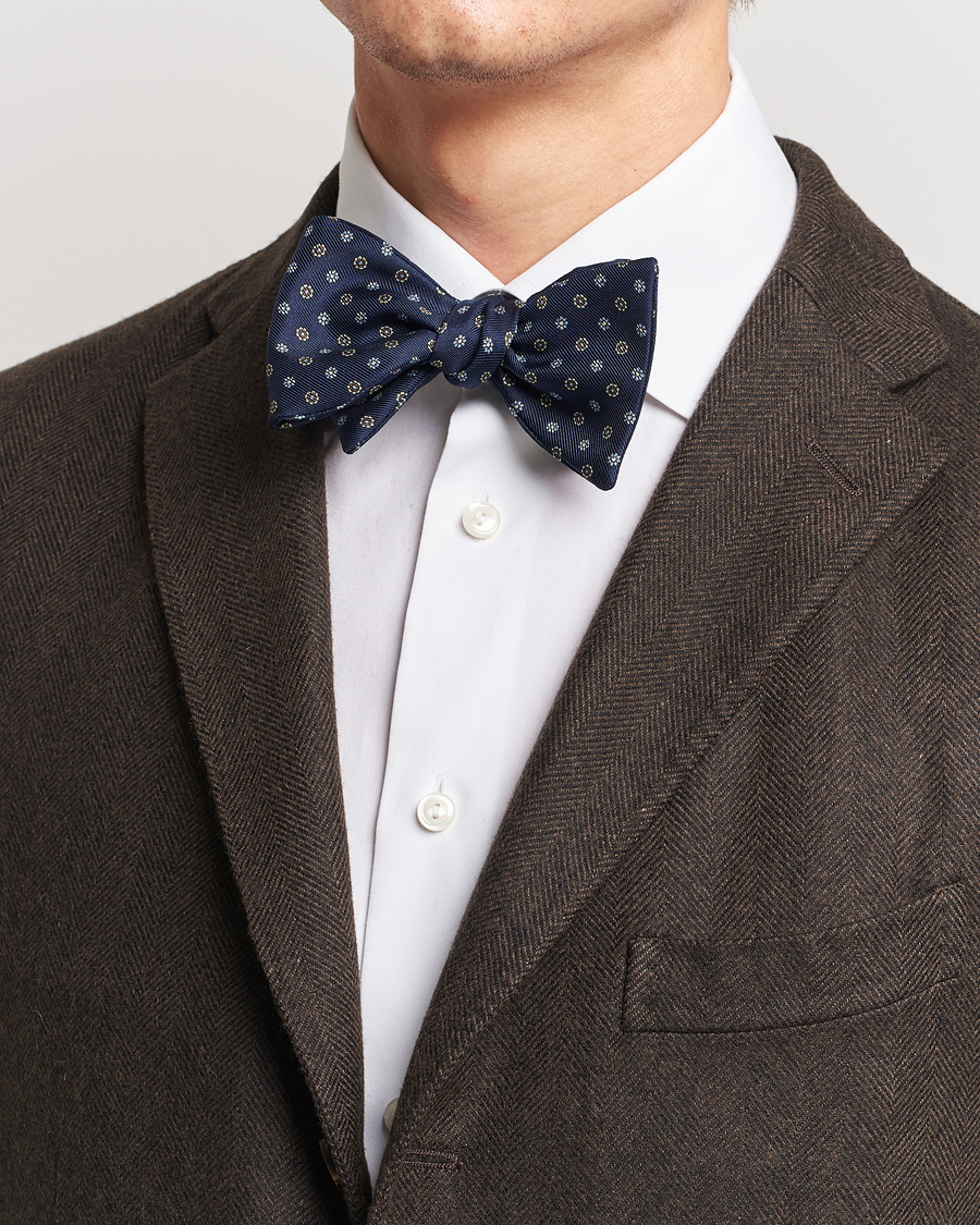 Herren | E. Marinella Silk Bow Tie Navy | E. Marinella | Silk Bow Tie Navy