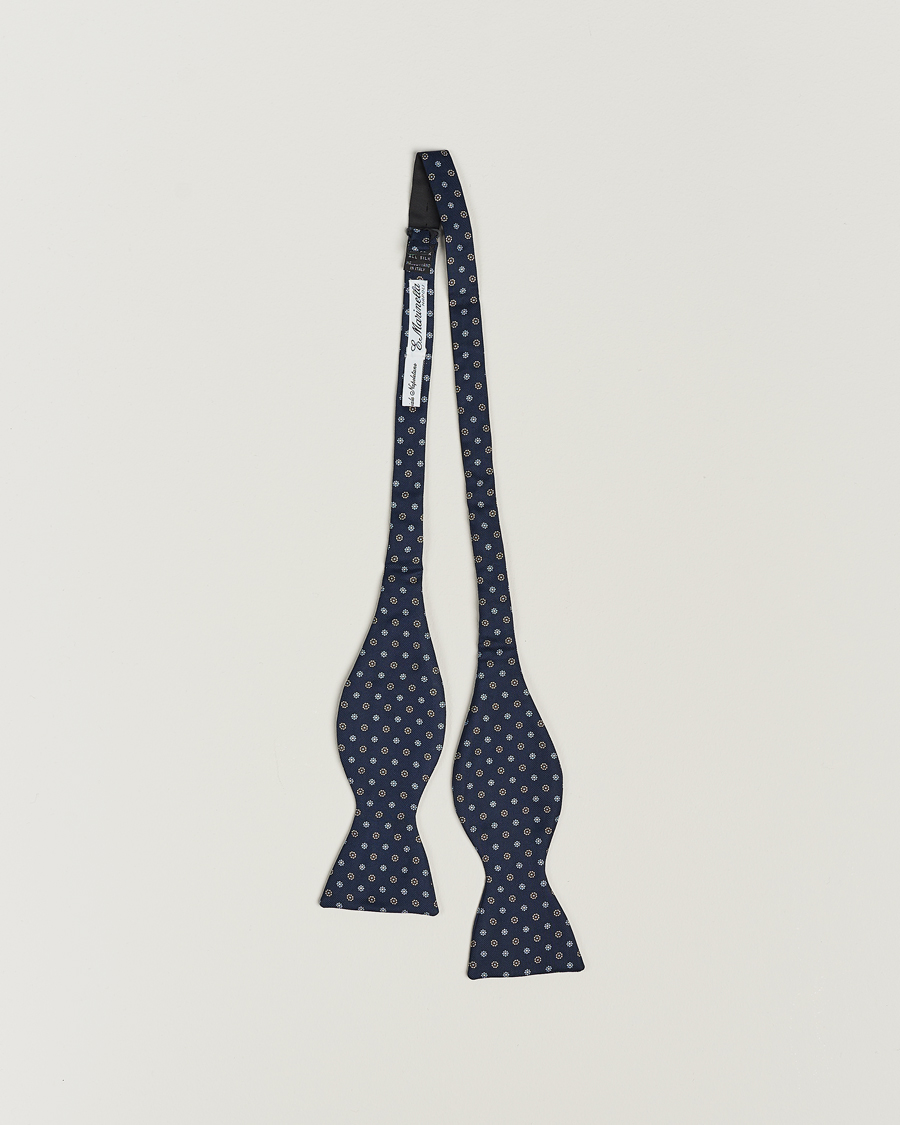 Herren | E. Marinella Silk Bow Tie Navy | E. Marinella | Silk Bow Tie Navy