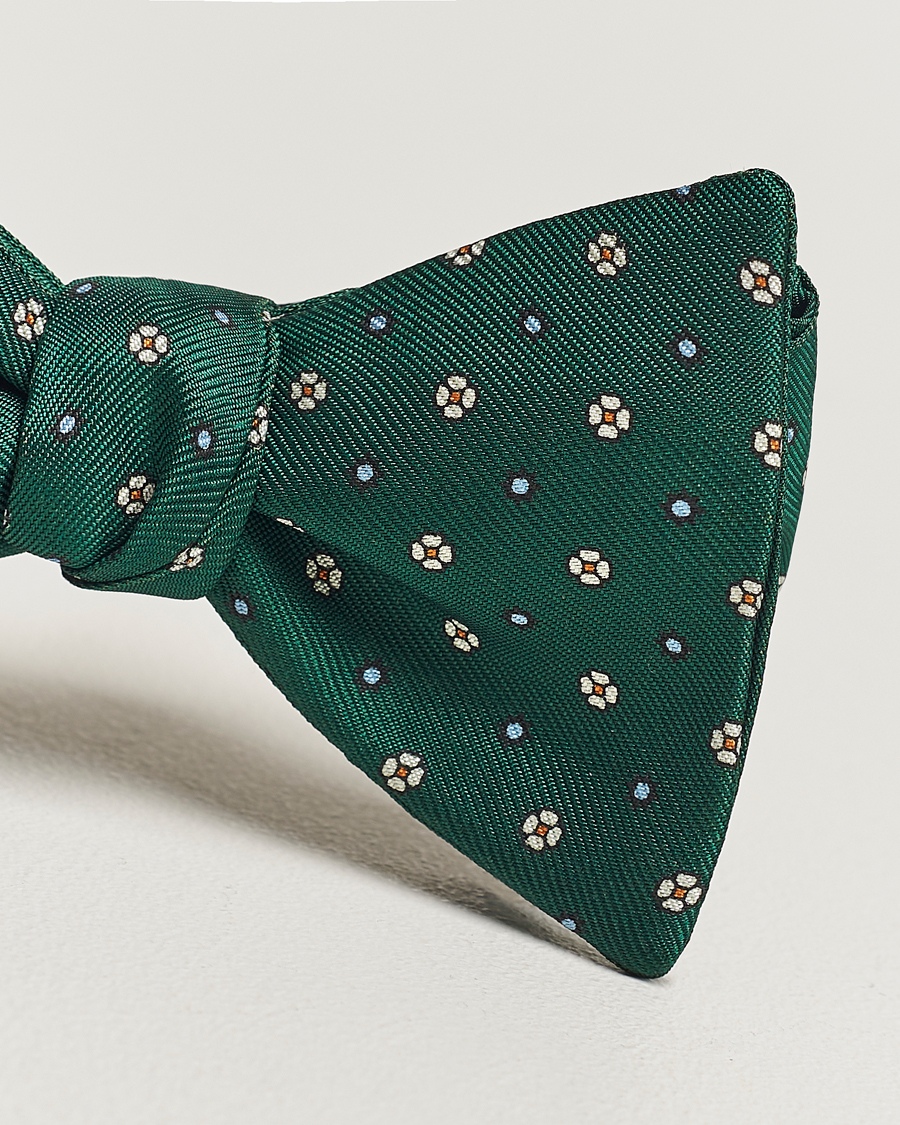 Herren | E. Marinella Silk Bow Tie Dark Green | E. Marinella | Silk Bow Tie Dark Green