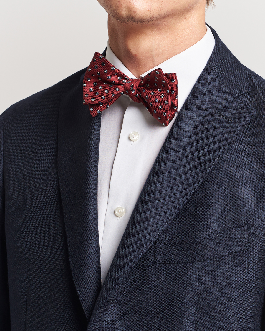 Herren | E. Marinella Silk Bow Tie Burgundy | E. Marinella | Silk Bow Tie Burgundy