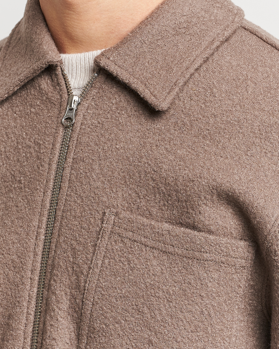 Herren | Pullover | Samsøe Samsøe | Hannes Boiled Wool Full Zip Fallen Rock