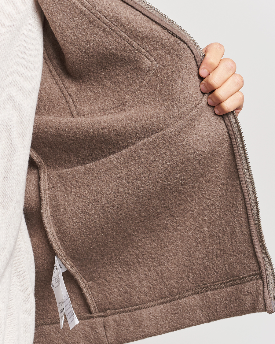 Herren | Pullover | Samsøe Samsøe | Hannes Boiled Wool Full Zip Fallen Rock