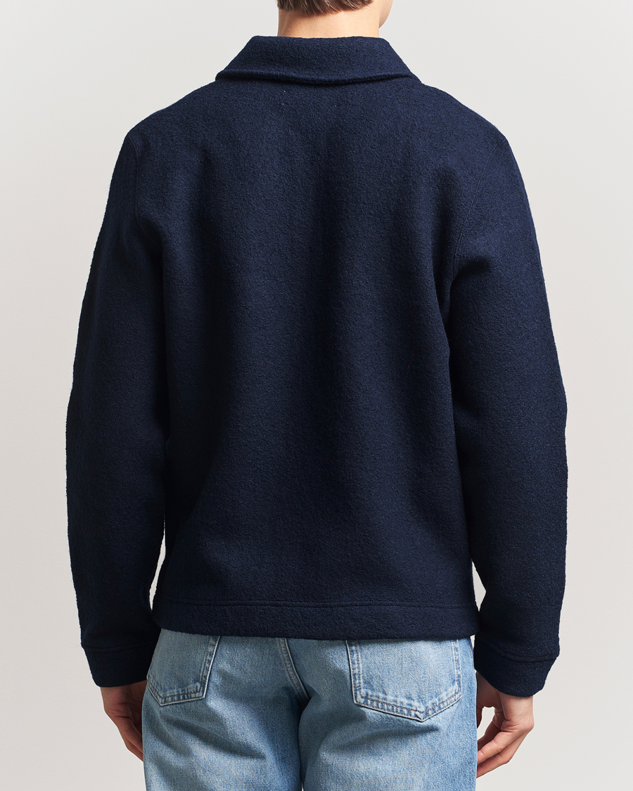 Herren | Pullover | Samsøe Samsøe | Hannes Boiled Wool Full Zip Salute Navy