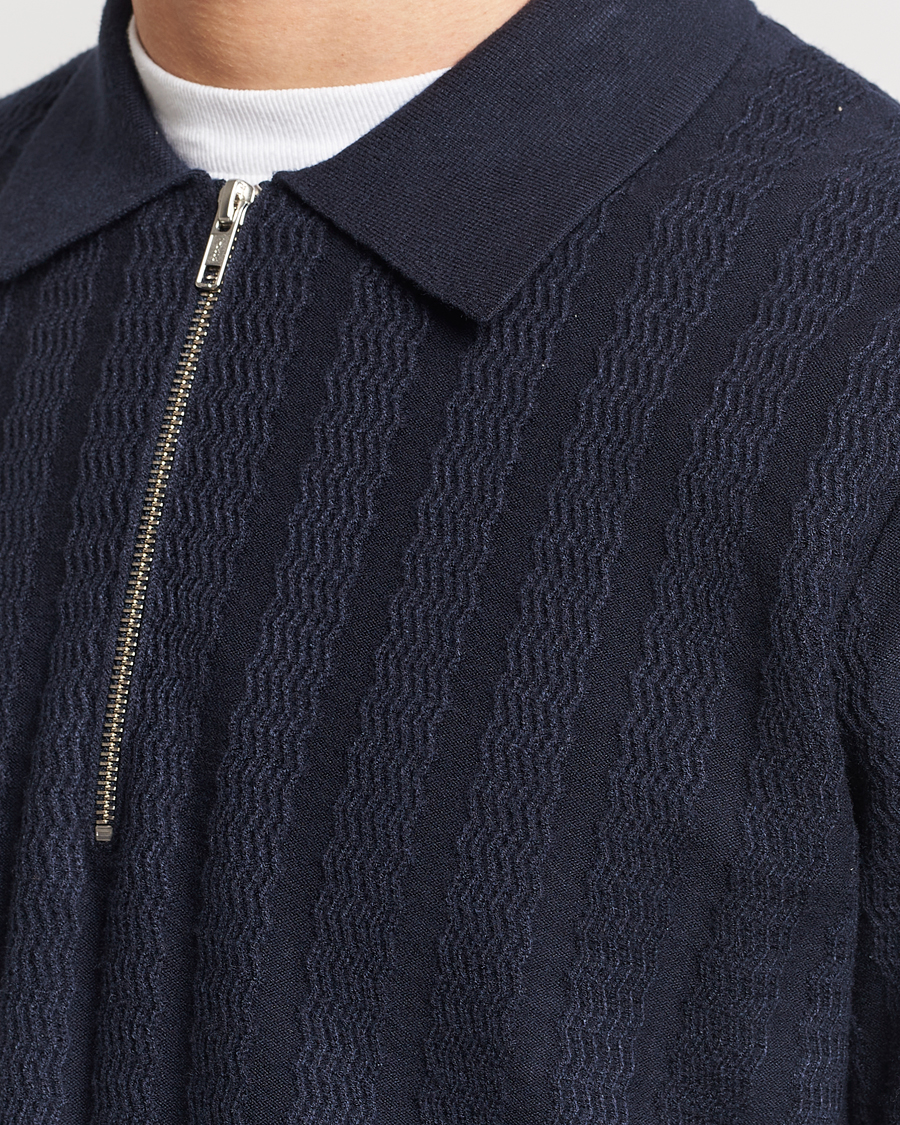 Herren | Pullover | Samsøe Samsøe | Gabriel Structured Knitted Half Zip Salute Navy