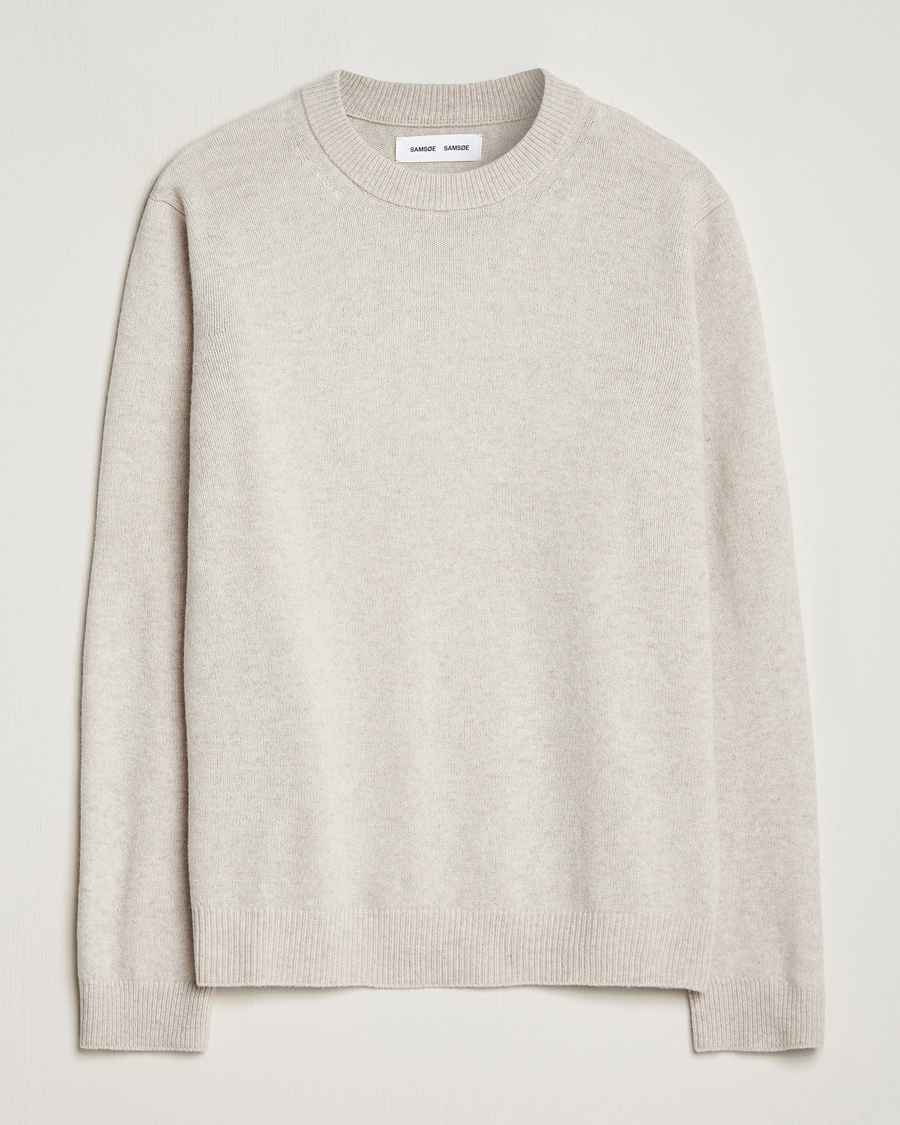 Herren | Pullover | Samsøe Samsøe | Isak Merino Knitted Sweater Silver Lining