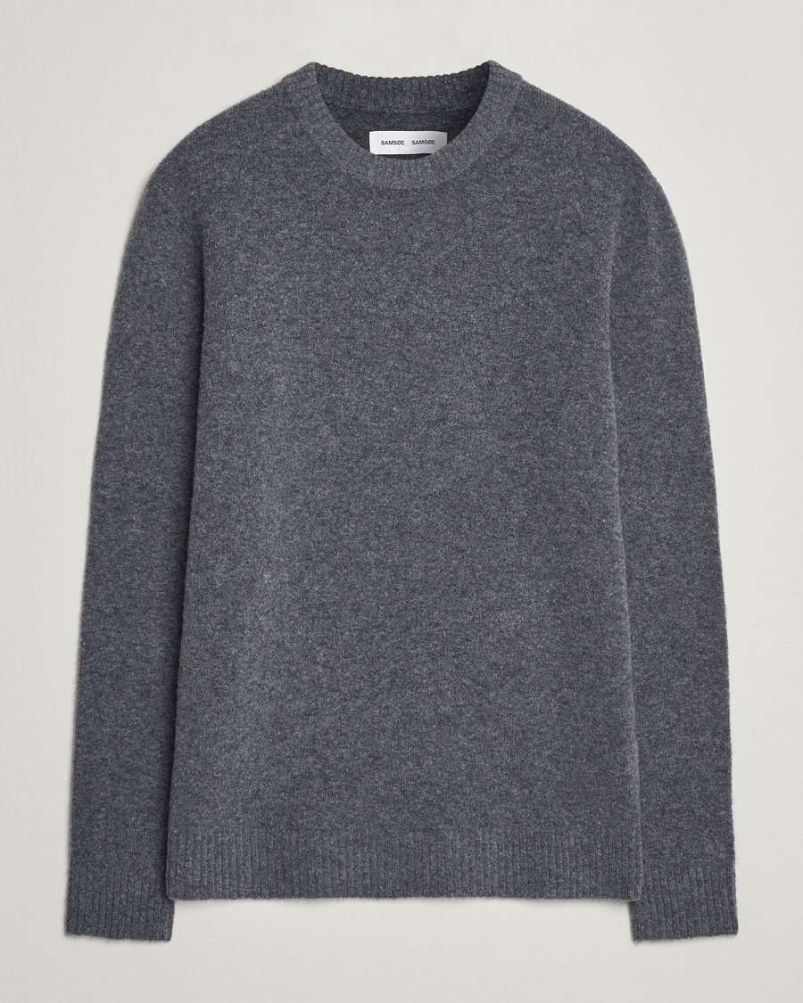 Herren | Pullover | Samsøe Samsøe | Butler Yak Crew Neck Dark Grey Melange