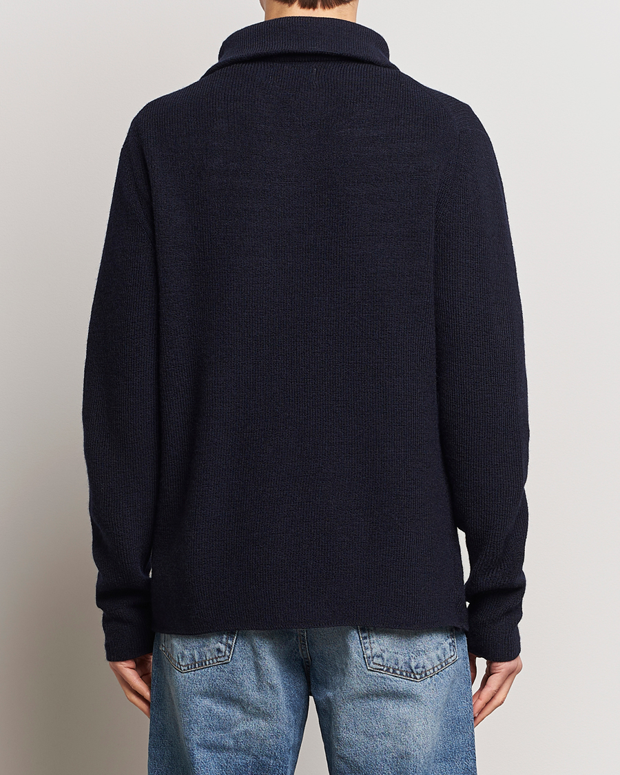 Herren | Pullover | NN07 | Carl Rib Knitted Half Zip Navy Blue