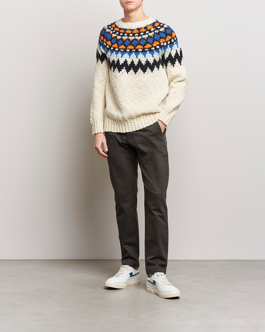 Herren | Pullover | NN07 | Felix Nordic Wool Sweater Ecru Multi