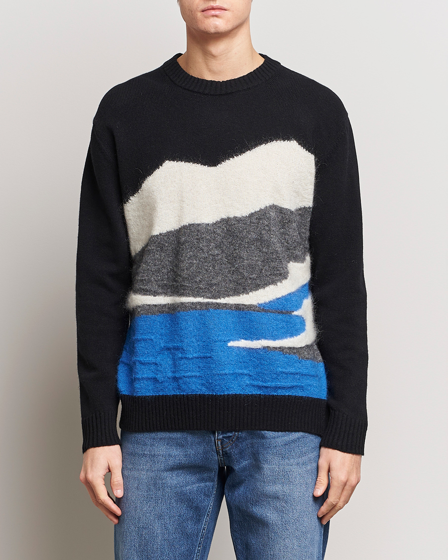 Herren | Sale | NN07 | Jason Mohair Wool Sweater Black Multi