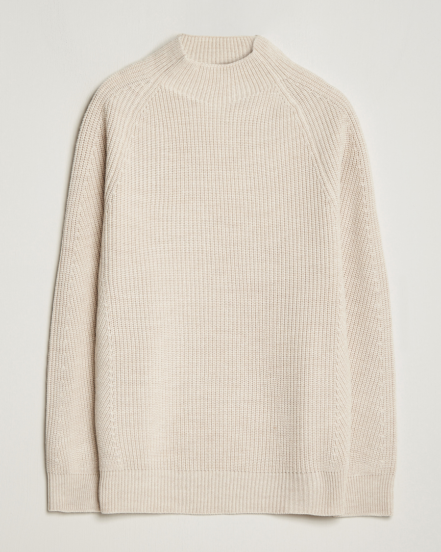 Herren | Pullover | NN07 | Liam Mock Neck Sweater Nature Melange