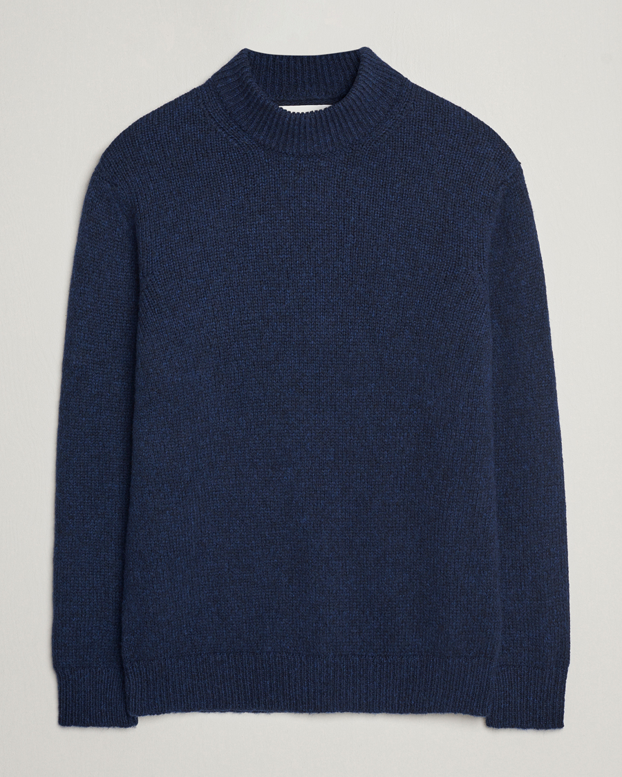 Herren | Pullover | NN07 | Nick Mock Neck Sweater Navy Blue