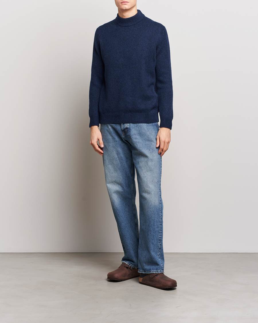 Herren | Pullover | NN07 | Nick Mock Neck Sweater Navy Blue