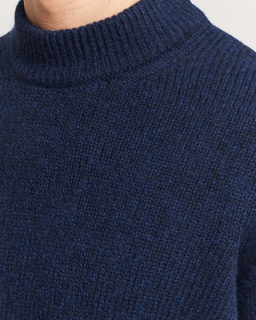 Herren | Pullover | NN07 | Nick Mock Neck Sweater Navy Blue