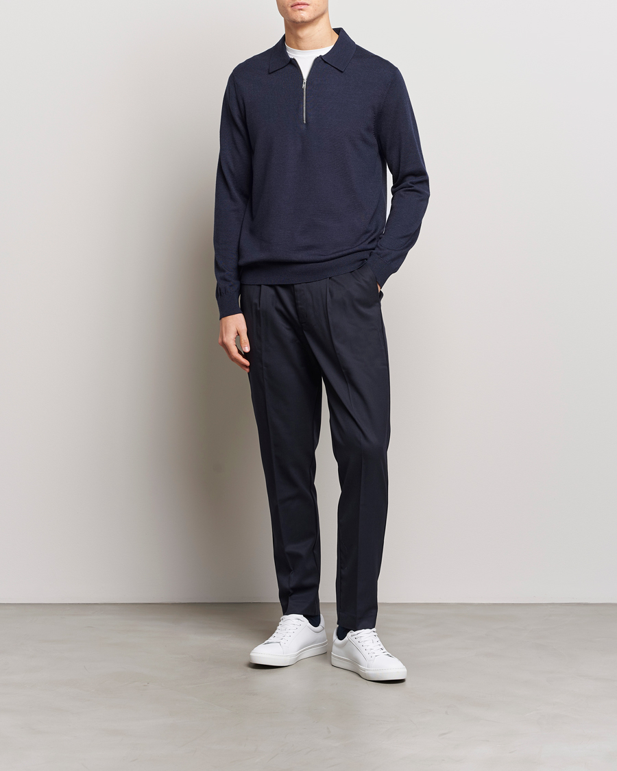 Herren | Pullover | NN07 | Sergio Half Zip Navy Melange