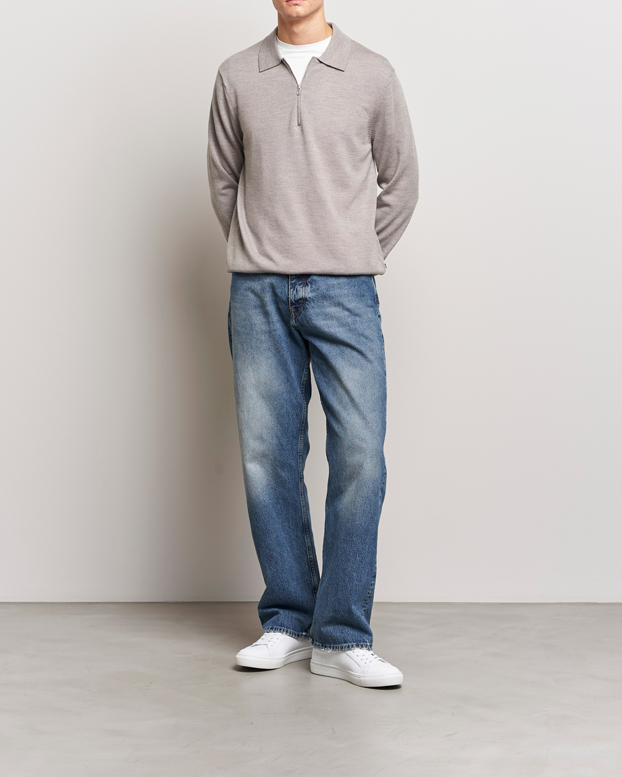 Herren | Pullover | NN07 | Sergio Half-Zip Polo Stone