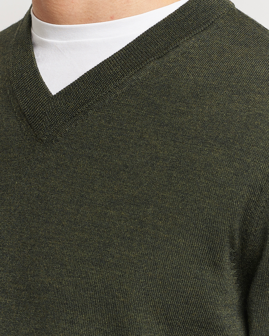 Herren | Pullover | NN07 | Sergio V-Neck Pullover Dark Green