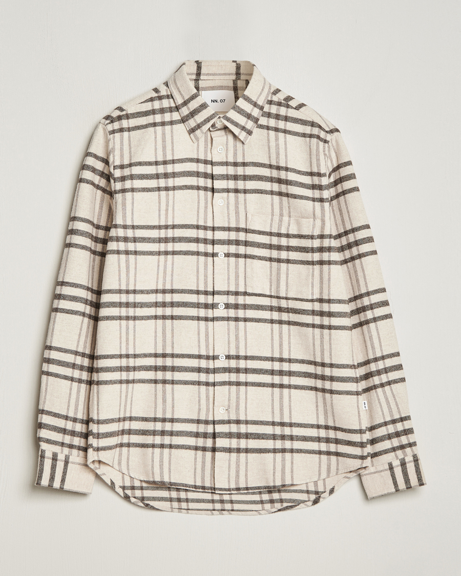 Herren | Hemden | NN07 | Arne Checked Cotton Shirt Creme