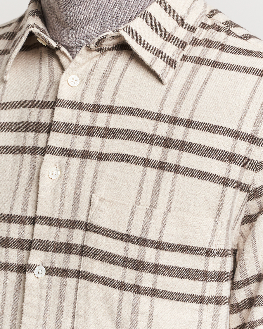 Herren | Hemden | NN07 | Arne Checked Cotton Shirt Creme