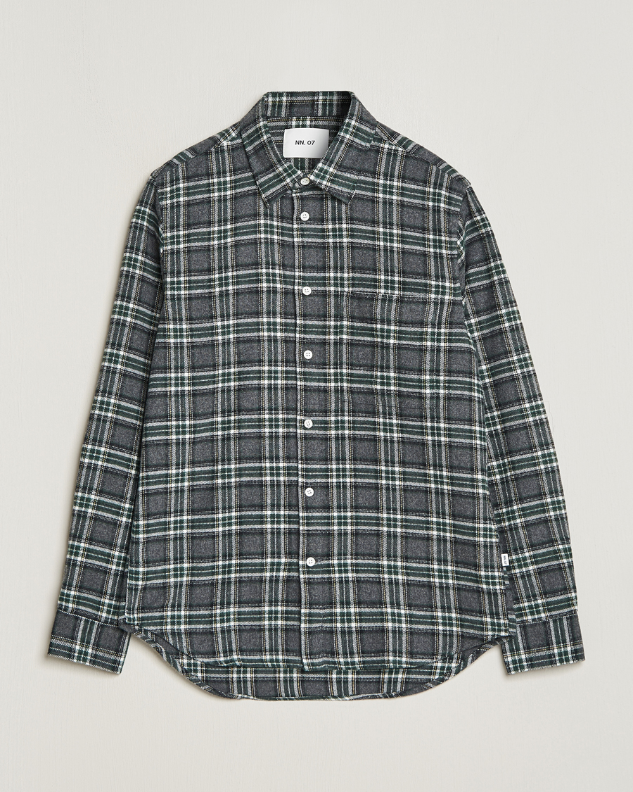 Herren | Hemden | NN07 | Arne Checked Cotton Shirt Dark Grey
