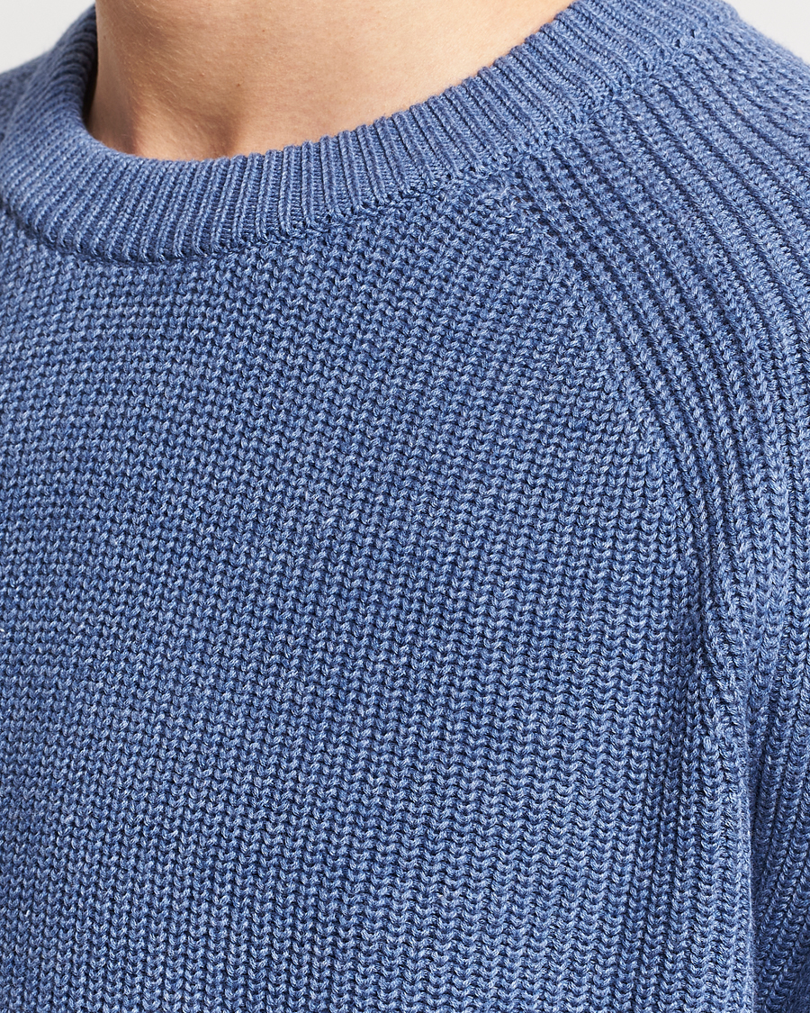 Herren | Pullover | NN07 | Jacobo Cotton Knitted Crew Neck Grey Blue