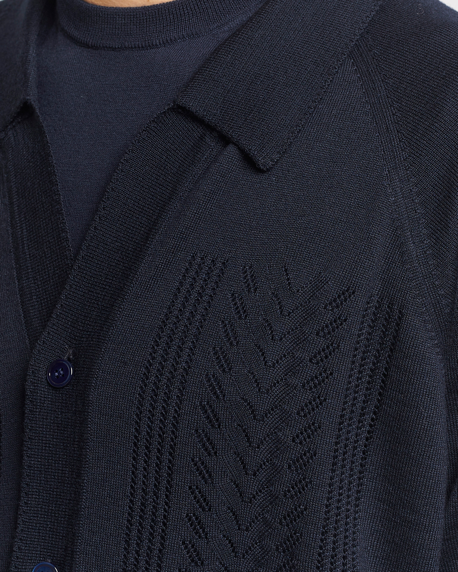 Herren | Pullover | NN07 | Bjarki Wool Cardigan Navy Blue