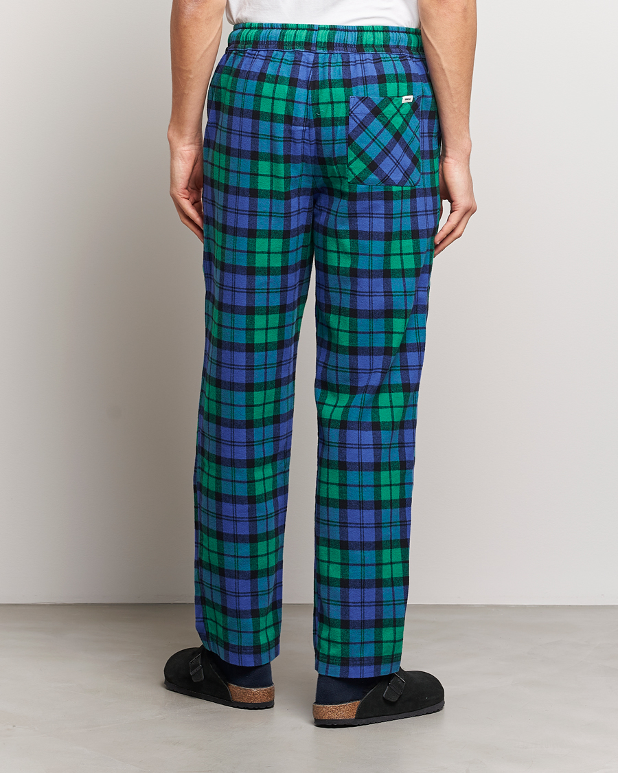 Herren | Schlafanzüge & Bademäntel | Tekla | Flannel Checked Pyjama Pants Green/Blue