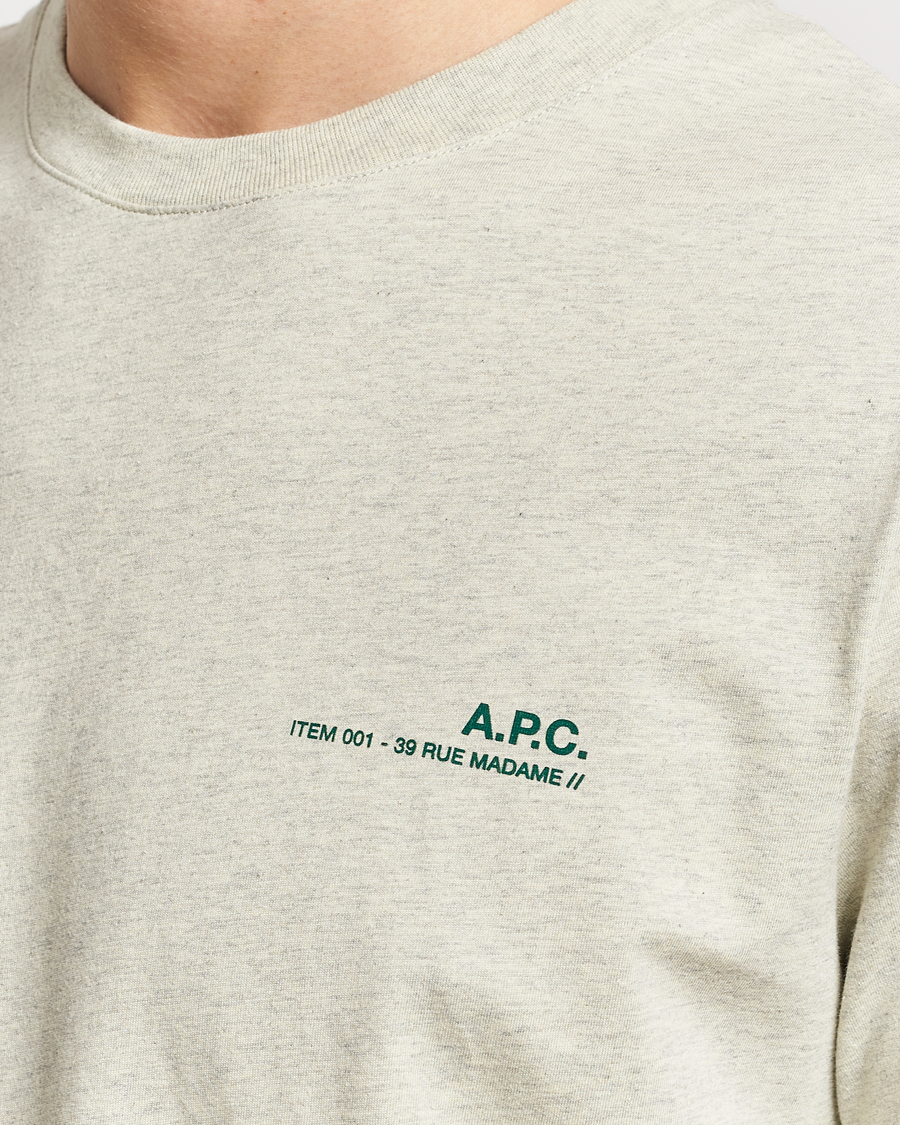 Herren | T-Shirts | A.P.C. | Item T-Shirt Vert Pale Chine