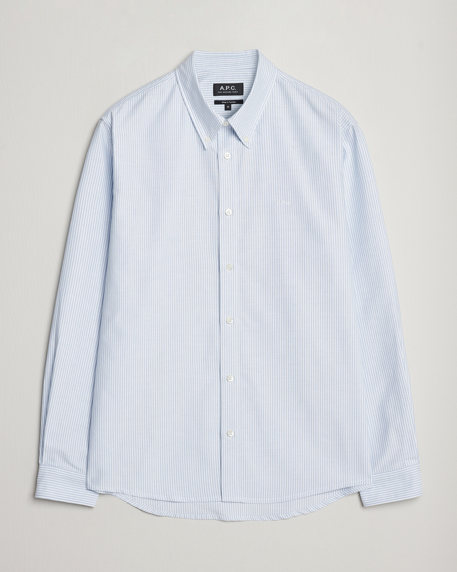 Herren | Hemden | A.P.C. | Greg Striped Oxford Shirt Blue/White