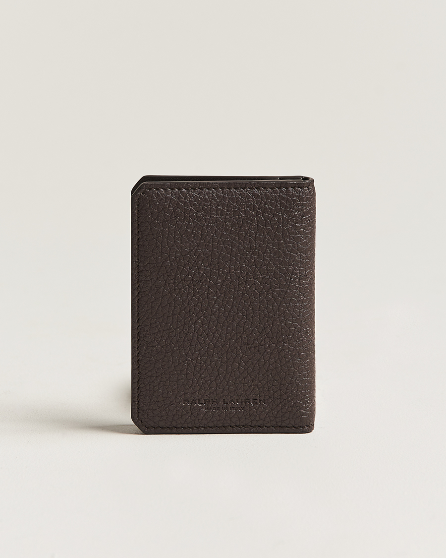 Herren | Ralph Lauren Purple Label Pebbled Calfskin Wallet Dark Brown | Ralph Lauren Purple Label | Pebbled Calfskin Wallet Dark Brown