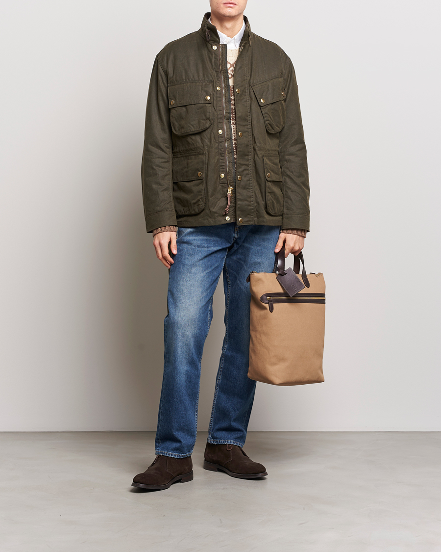 Herren | Jacken | Polo Ralph Lauren | Waxed Field Jacket Oil Cloth Green