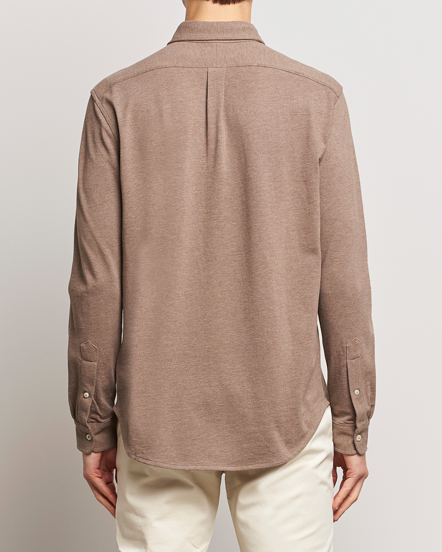 Herren | Hemden | Polo Ralph Lauren | Slim Fit Featherweight Mesh Shirt Dark Taupe Heather