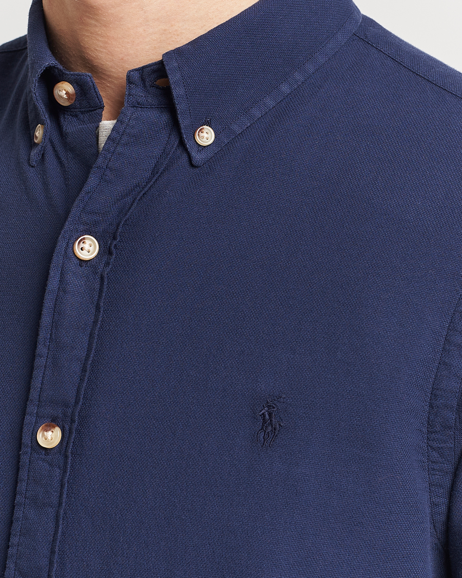 Herren | Hemden | Polo Ralph Lauren | Slim Fit Cotton Textured Shirt Dark Indigo