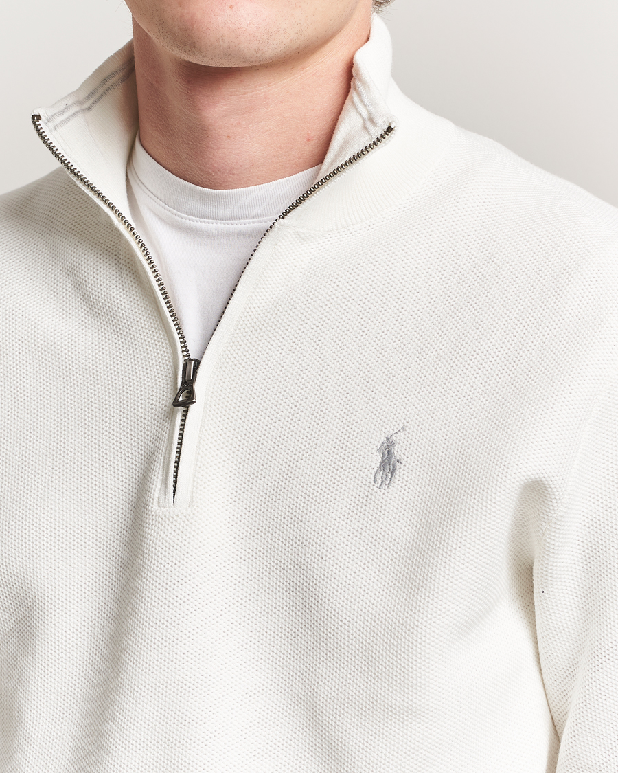 Herren | Pullover | Polo Ralph Lauren | Textured Half Zip Deckwash White