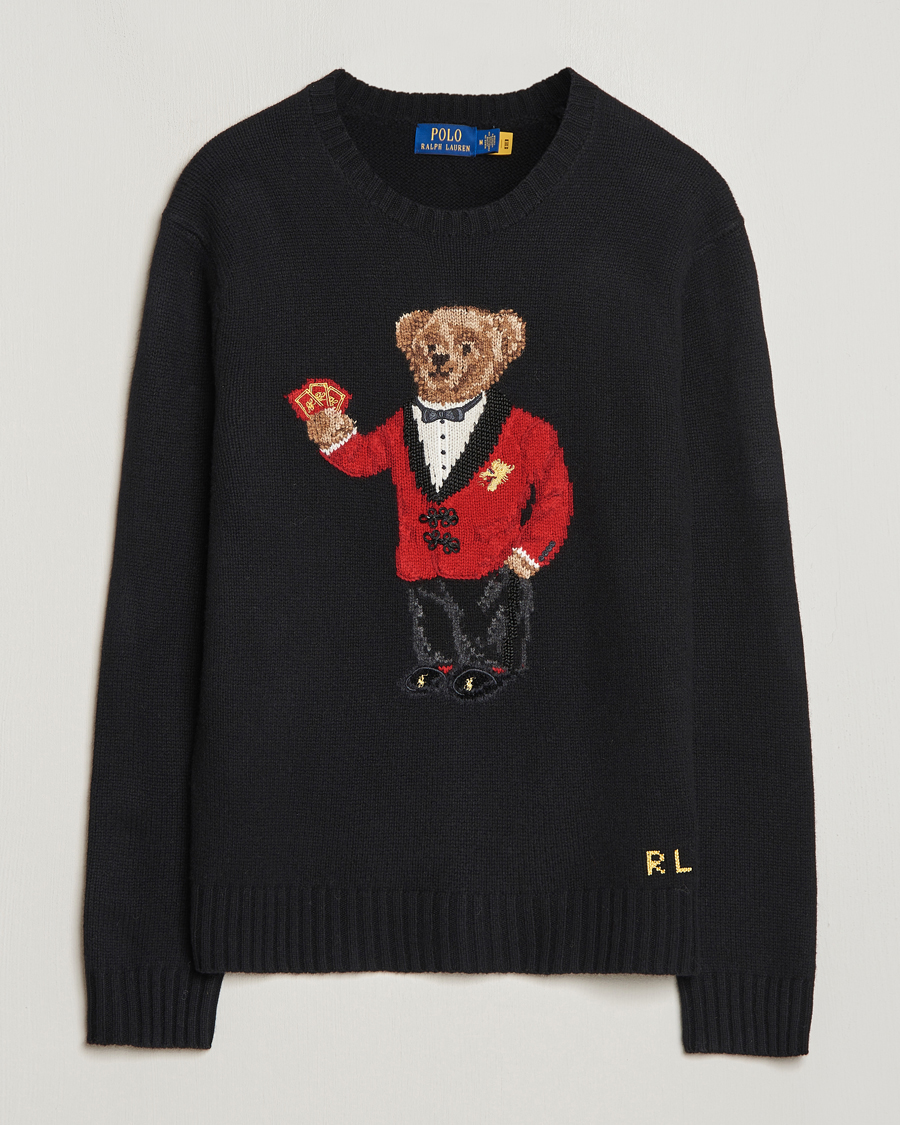 Herren | Pullover | Polo Ralph Lauren | Lunar New Year Wool Knitted Bear Sweater Black