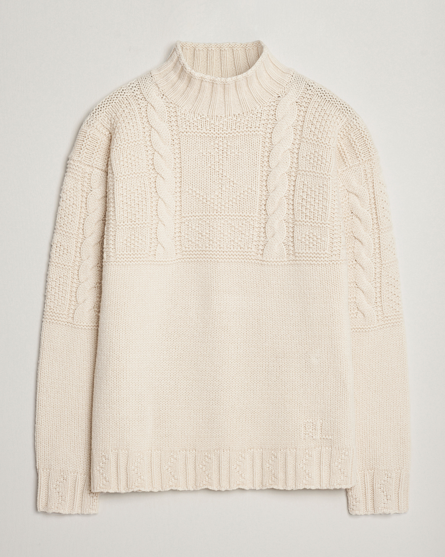 Herren | Pullover | Polo Ralph Lauren | Wool Knitted Aran Rollneck Cream