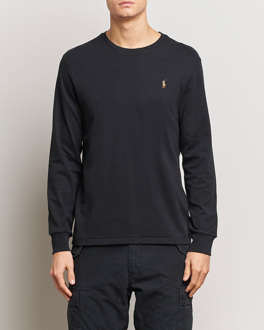 Herren | Langarm T-Shirt | Polo Ralph Lauren | Luxury Pima Cotton Long Sleeve T-Shirt Black