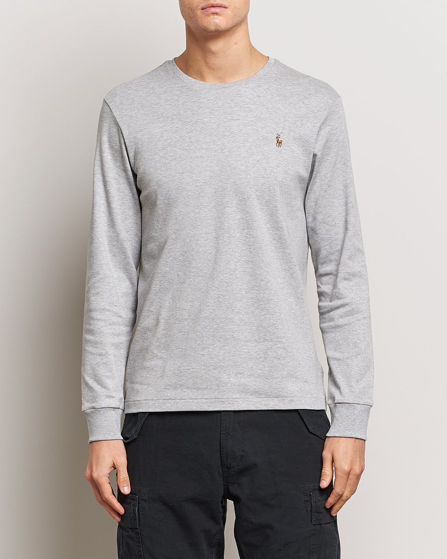 Herren |  | Polo Ralph Lauren | Luxury Pima Cotton Long Sleeve T-Shirt Light Grey