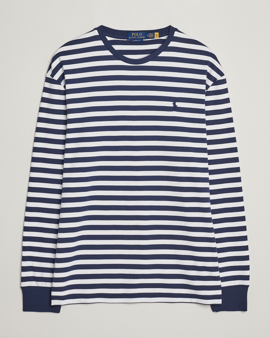 Herren | T-Shirts | Polo Ralph Lauren | Striped Long Sleeve T-Shirt Refined Navy/White