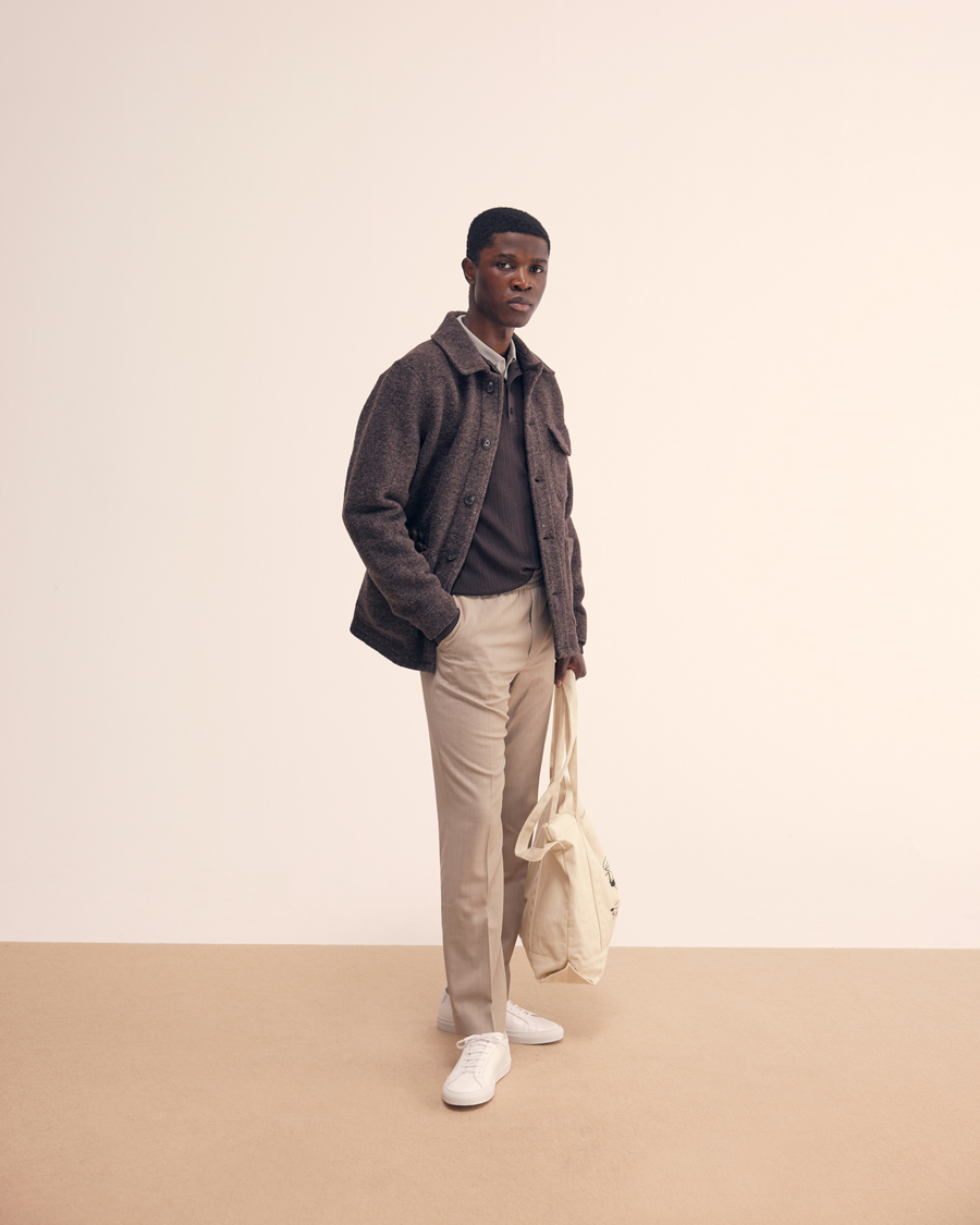 Herren | Hosen | Filippa K | Relaxed Terry Wool Trousers Sage Melange