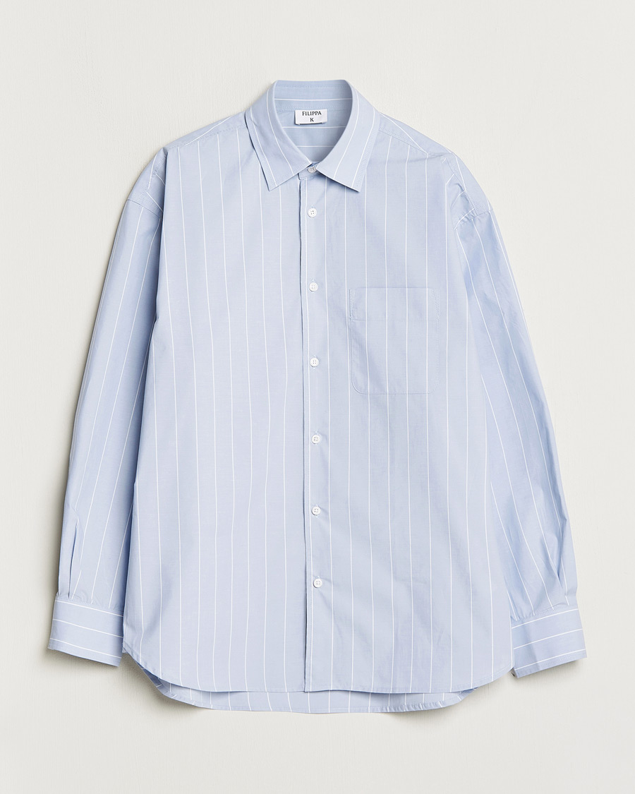 Herren | Hemden | Filippa K | Striped Poplin Shirt Faded Blue/White