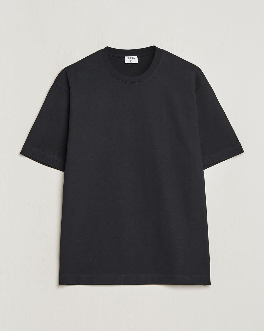 Herren | T-Shirts | Filippa K | Heavy Cotton Crew Neck T-Shirt Black