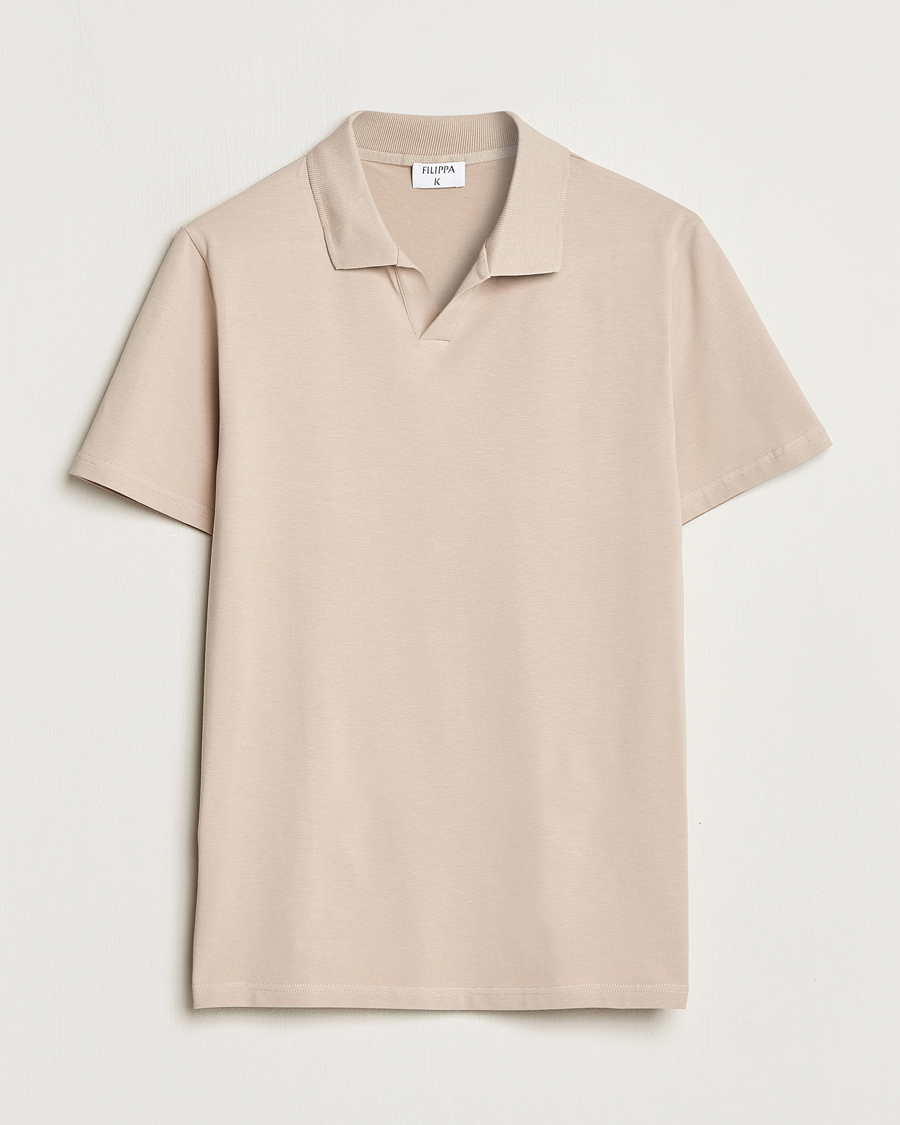 Herren | Poloshirts | Filippa K | Soft Lycra Polo T-Shirt Light Taupe