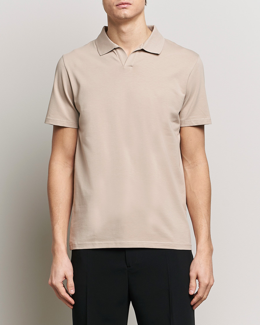 Herren | Kurzarm-Poloshirts | Filippa K | Soft Lycra Polo T-Shirt Light Taupe